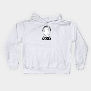 I'm Just Here for the Boos (black, white) Kids Hoodie